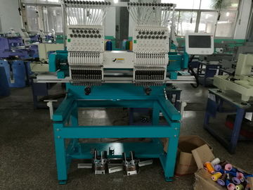 Compact Computerized Two Head Embroidery Machine Head Distance 500mm